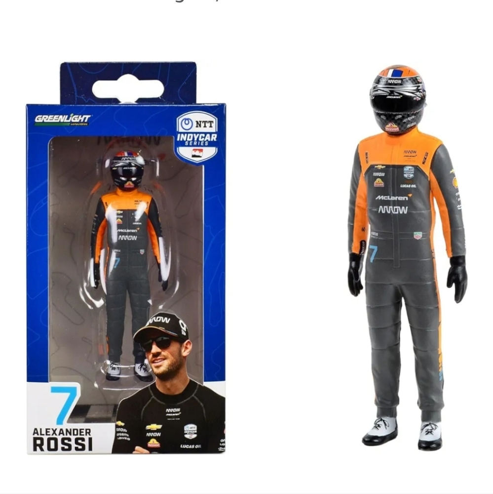 GreenLight 1:18th Arrow McLaren SP Alexander Rossi #7 Driver Figure, Blue